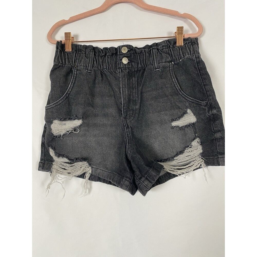 SO High Rise Mom Short Paperbag Jeans Dark Wash 11/30W